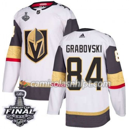 Camisola Vegas Golden Knights Mikhail Grabovski 84 2018 Stanley Cup Final Patch Adidas Branco Authentic - Homem